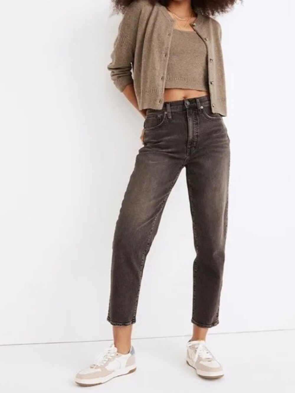 Madewell Balloon Jeans Brunswick Wash Washed Black Gray High Rise ND531 Size 26